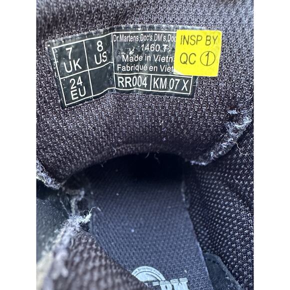 DR. MARTENS 1460T BLACK GLITTER LACE UP ZIP BOOTS KIDS SIZE 8 - Picture 6 of 8